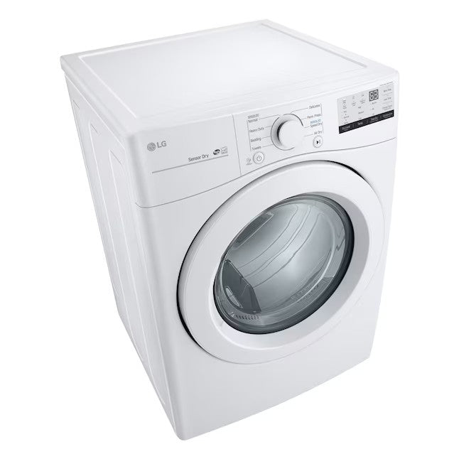 Secadora elétrica empilhável LG de 7,4 pés cúbicos (branca) com certificação ENERGY STAR.