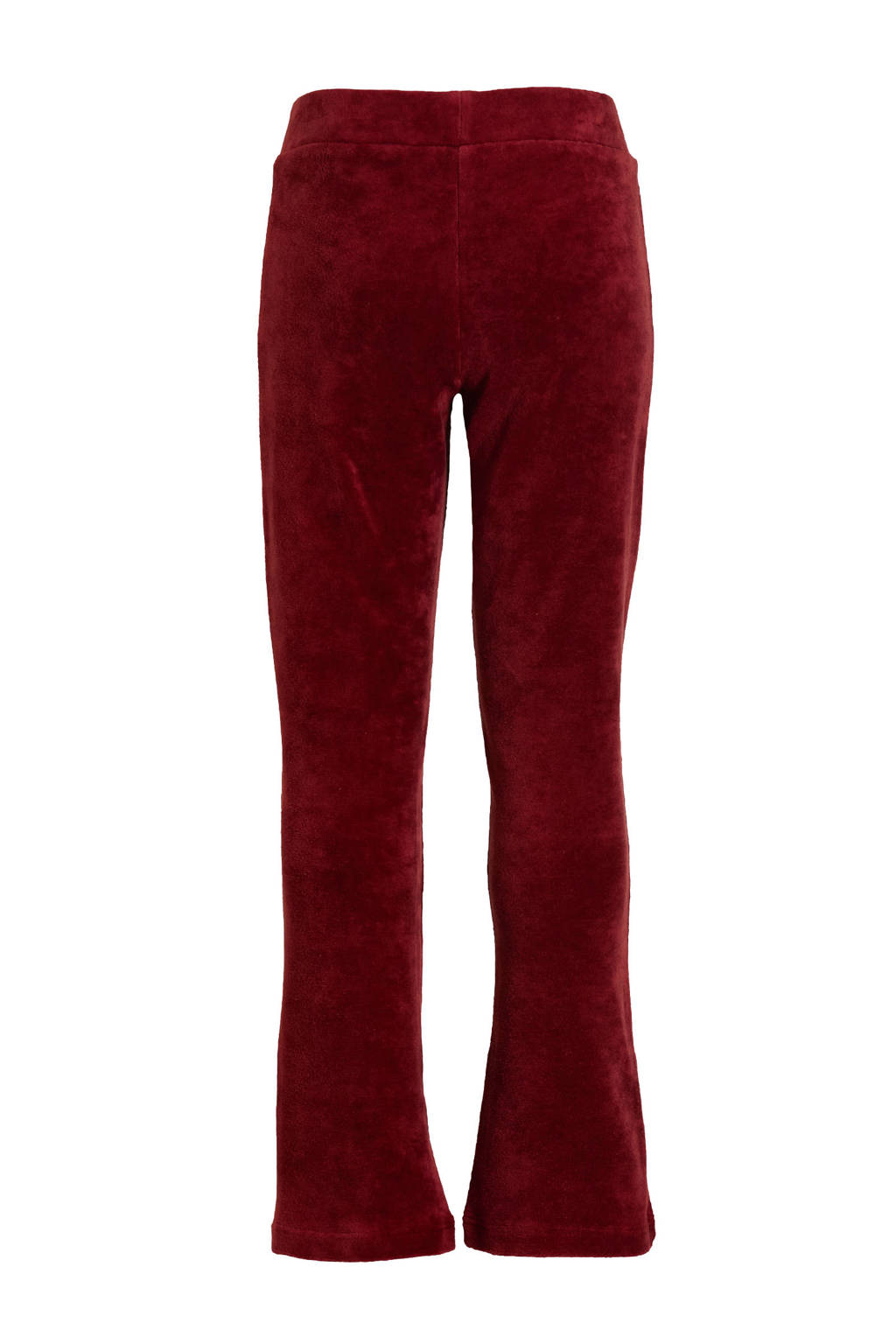 anytime velour flared legging burgundy