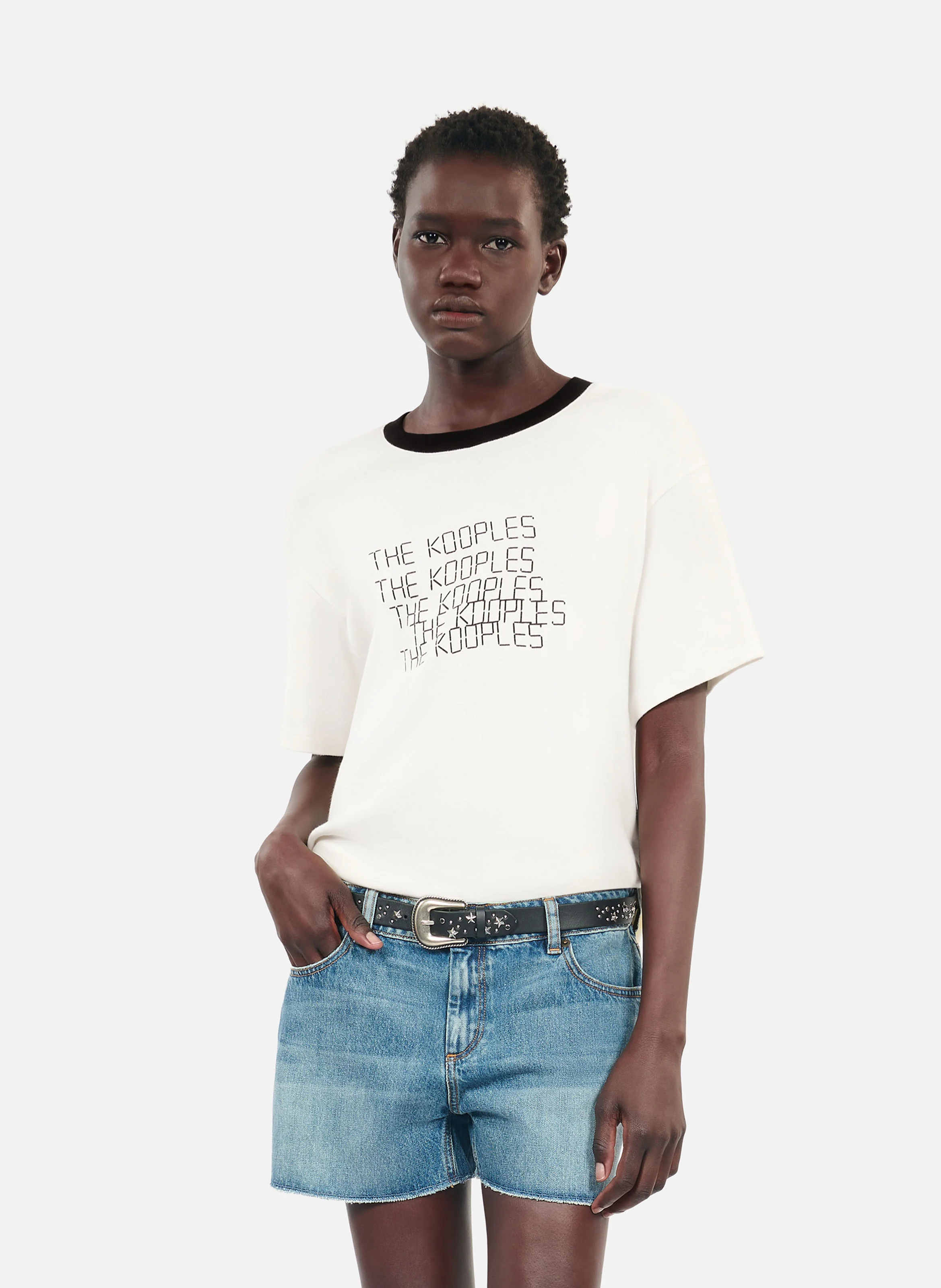 Tee-shirt col rond en coton | Blanc