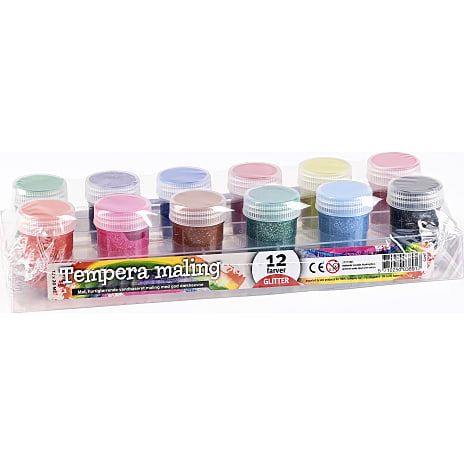 Temperamaling 12x20ml glitter farver