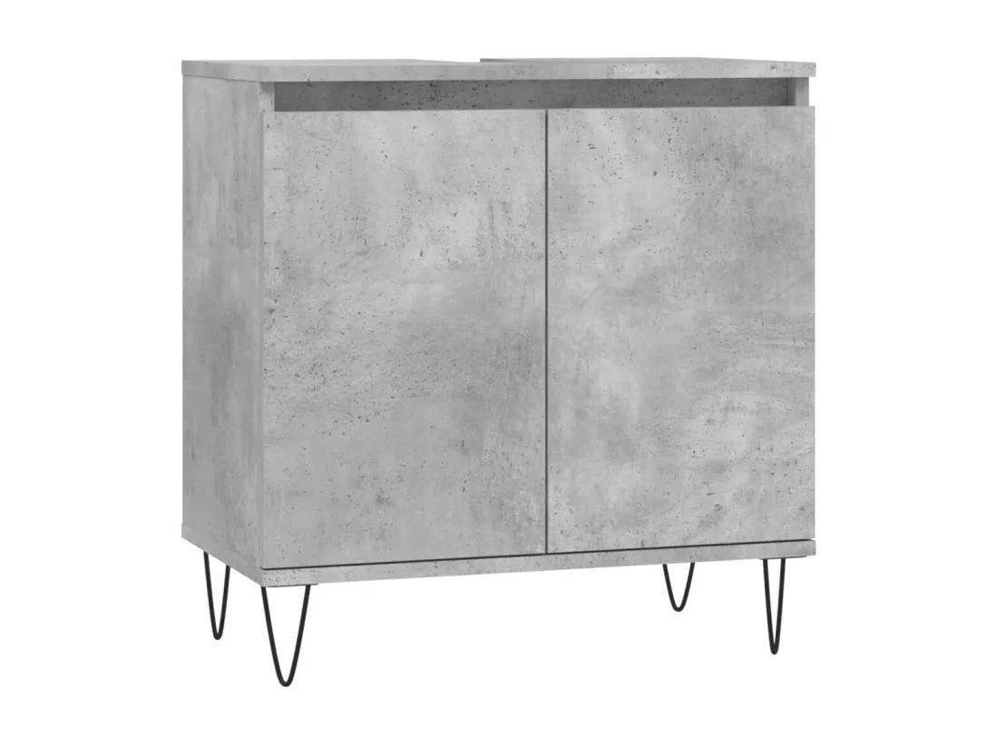 Armoire de bain gris béton 58x33x60 cm bois d'ingénierie
