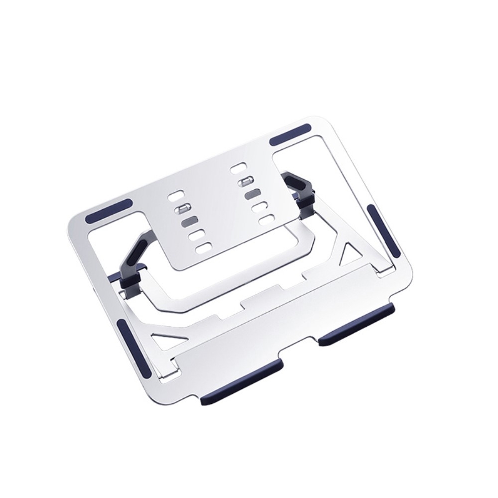 (Bis 40kg) Faltbare 5-Höhen Multi-Winkel Halterung Aluminium Ständer für Laptop / MacBook / Tablet - Silber