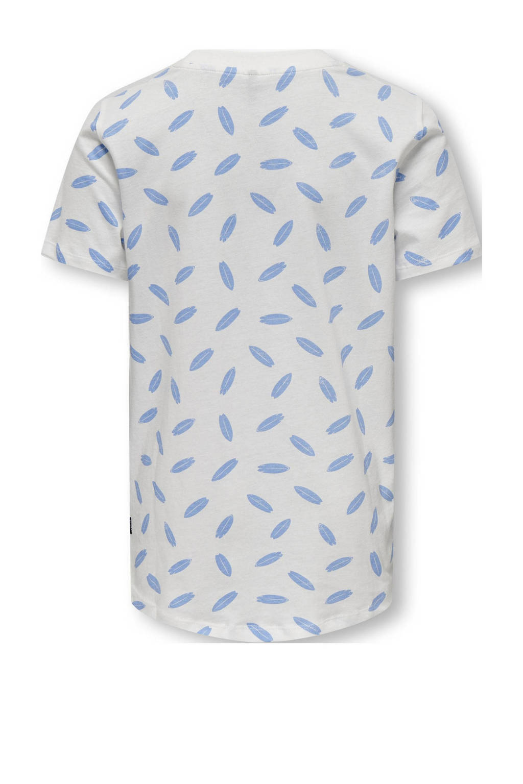 ONLY T-shirt KOBADIS met all over print wit/hemelsblauw