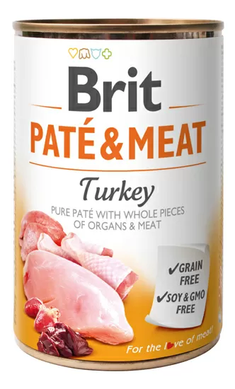 Brit Pate & Meat vådfoder m. kalkun - 400 g.