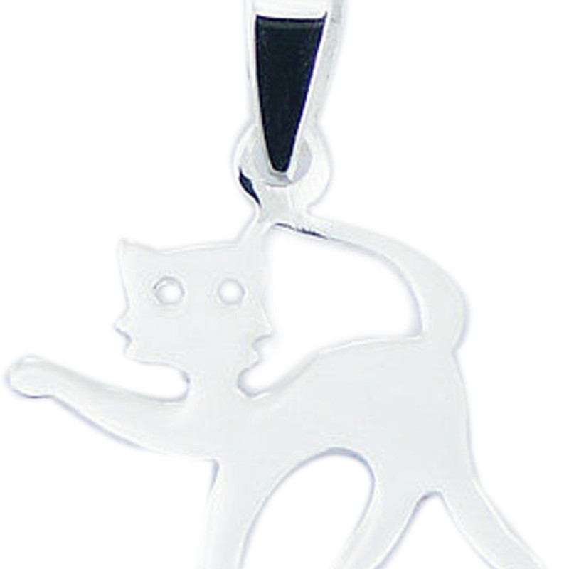 Pendentif chat en argent