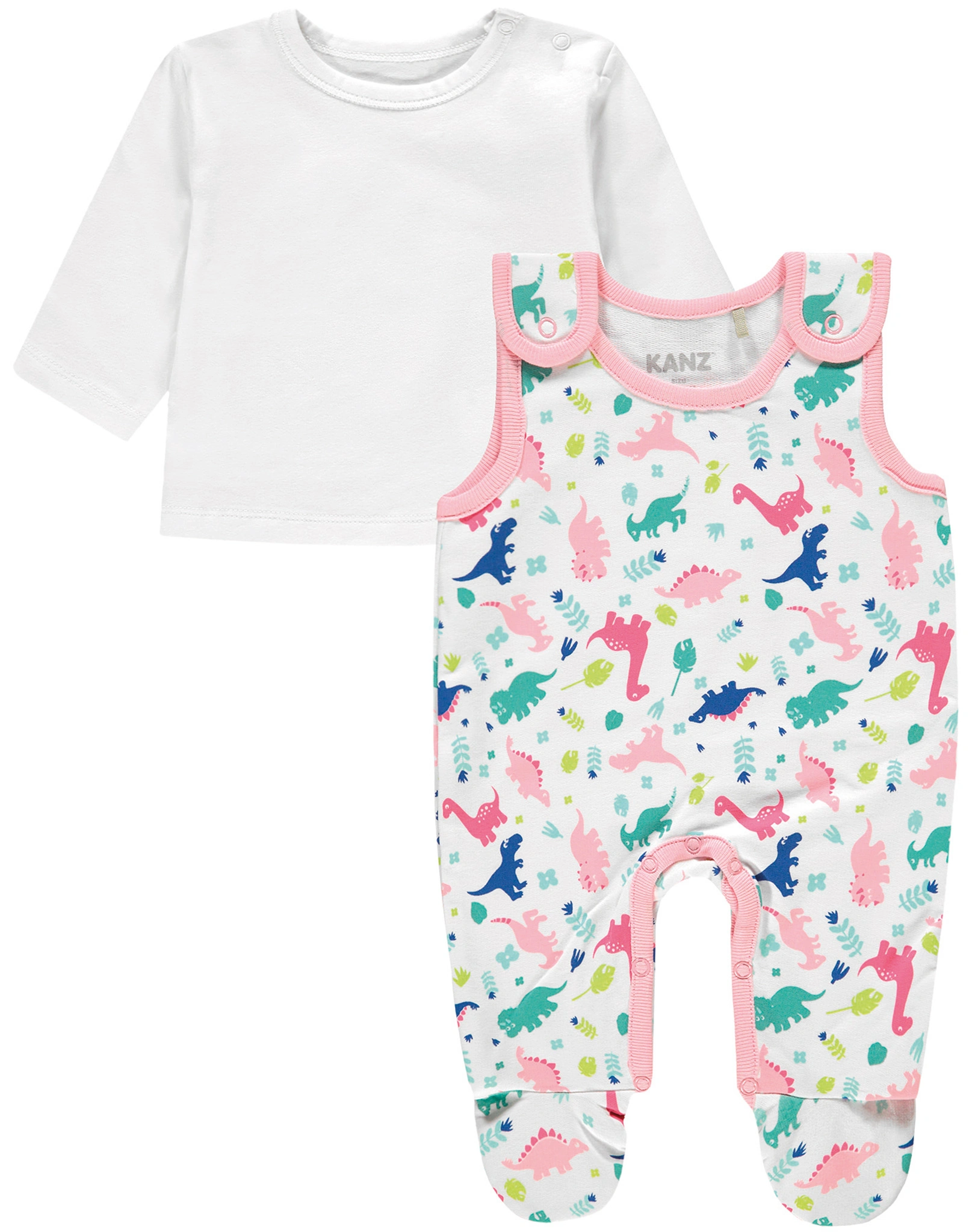Strampler DINOS mit Langarmshirt in bright white