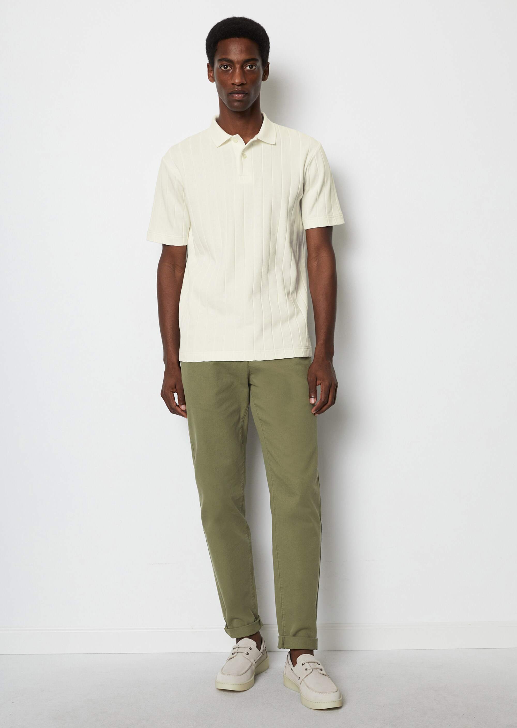 Poloshirt regular mit breiter Rippstruktur