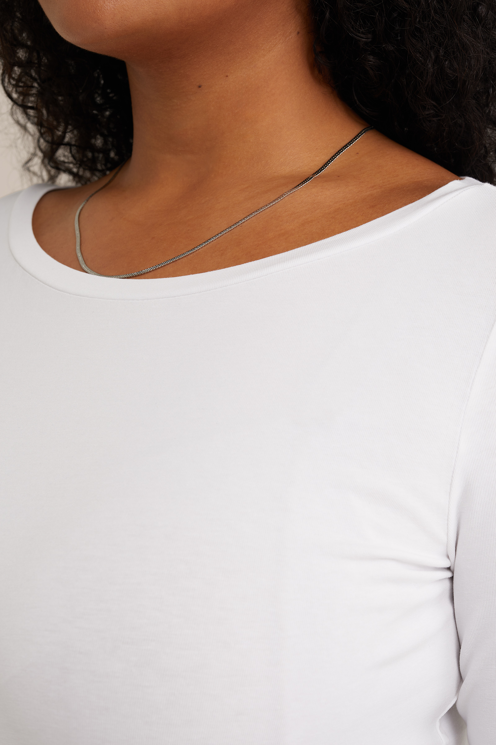 T-shirt met driekwart mouwen - Curve WE Fashion Wit