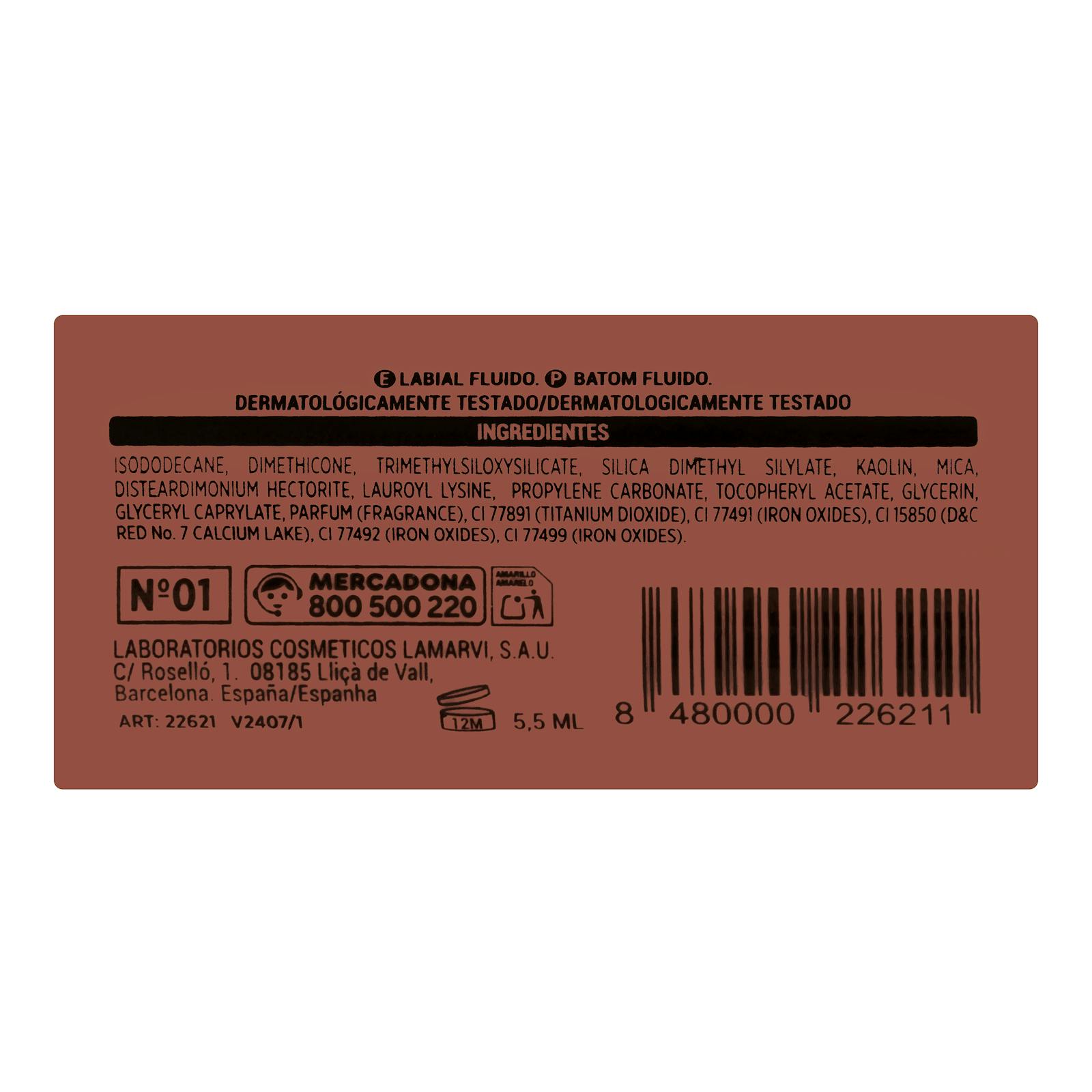 Rouge à lèvres fluide mat Deliplus 01 beige nude