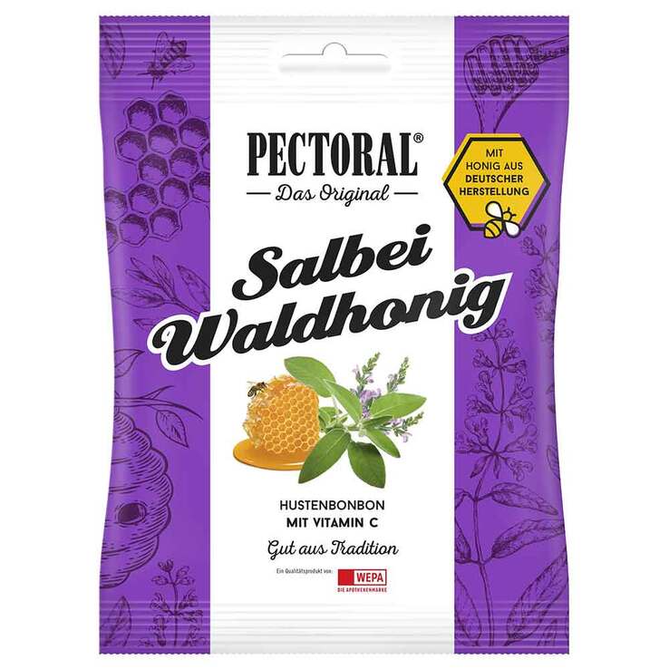 Pectoral Salbei Waldhonig Bonbons Beutel , 72 g