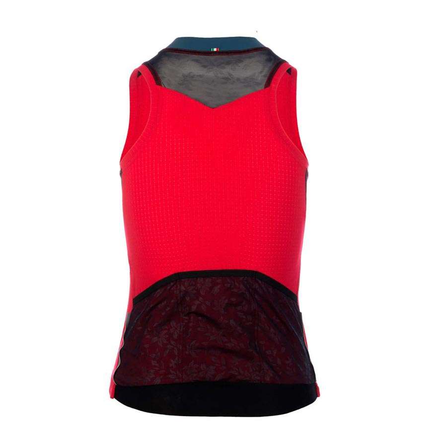 Q36.5 L1 Pinstripe Fietsshirt Zonder Mouwen Rood Dames