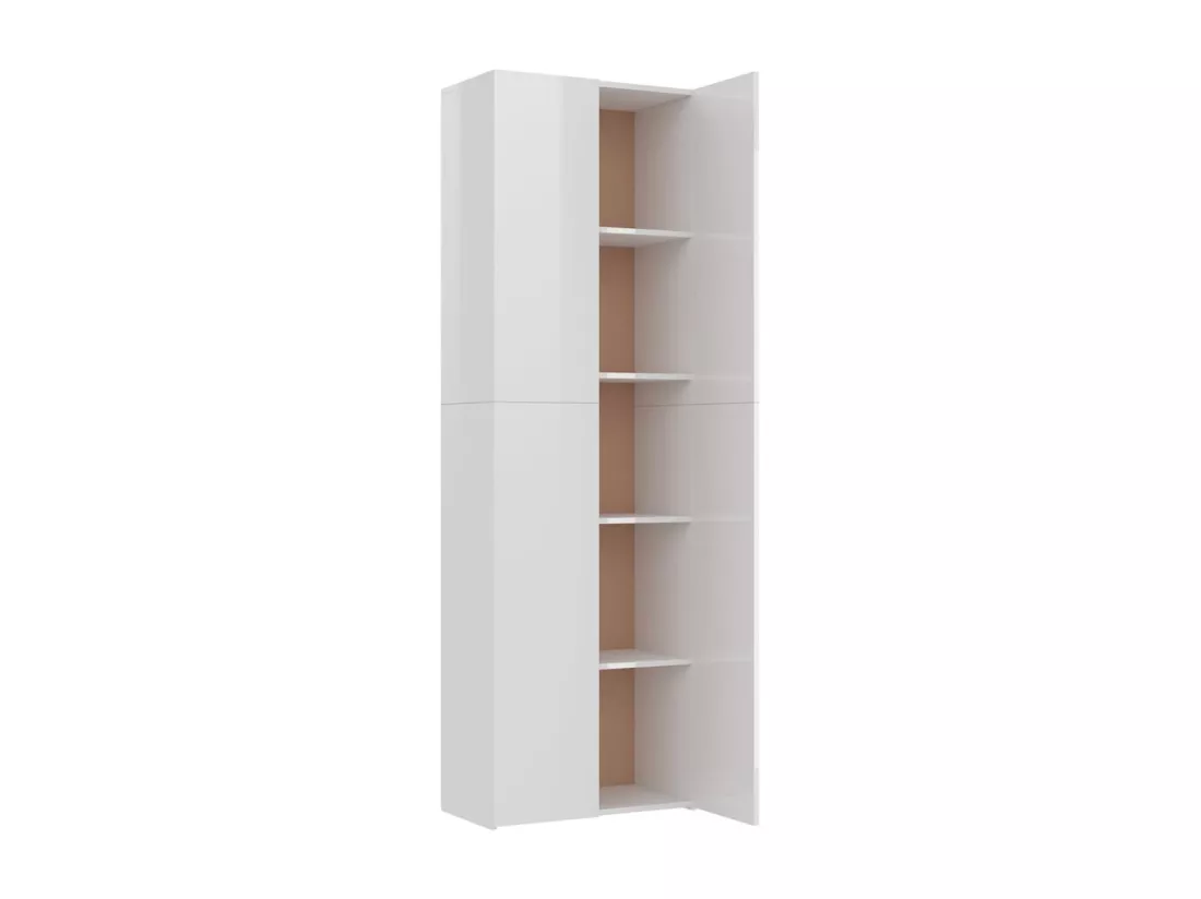 Armoire de bureau Blanc brillant 60x32x190 cm Bois d'ingénierie