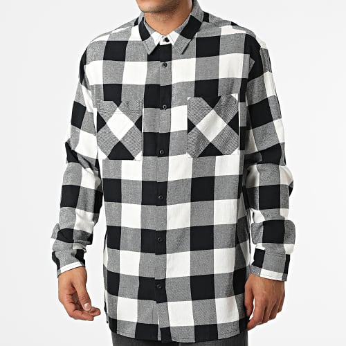Chemise Manches Longues A Carreaux TB4691 Noir Blanc