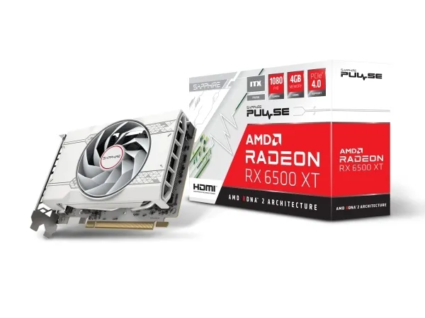 Sapphire Pulse Radeon RX 6500 XT ITX PURE OC - OC Edition - grafikkort - Radeon RX 6500 XT - 4 GB GDDR6 - PCIe 4.0 x4 - DisplayPort, HDMI