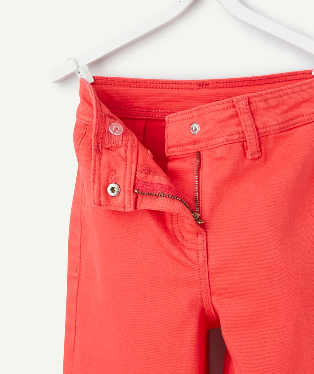 PANTALON LARGE FILLE EN FIBRES RECYCLÉES ROUGE