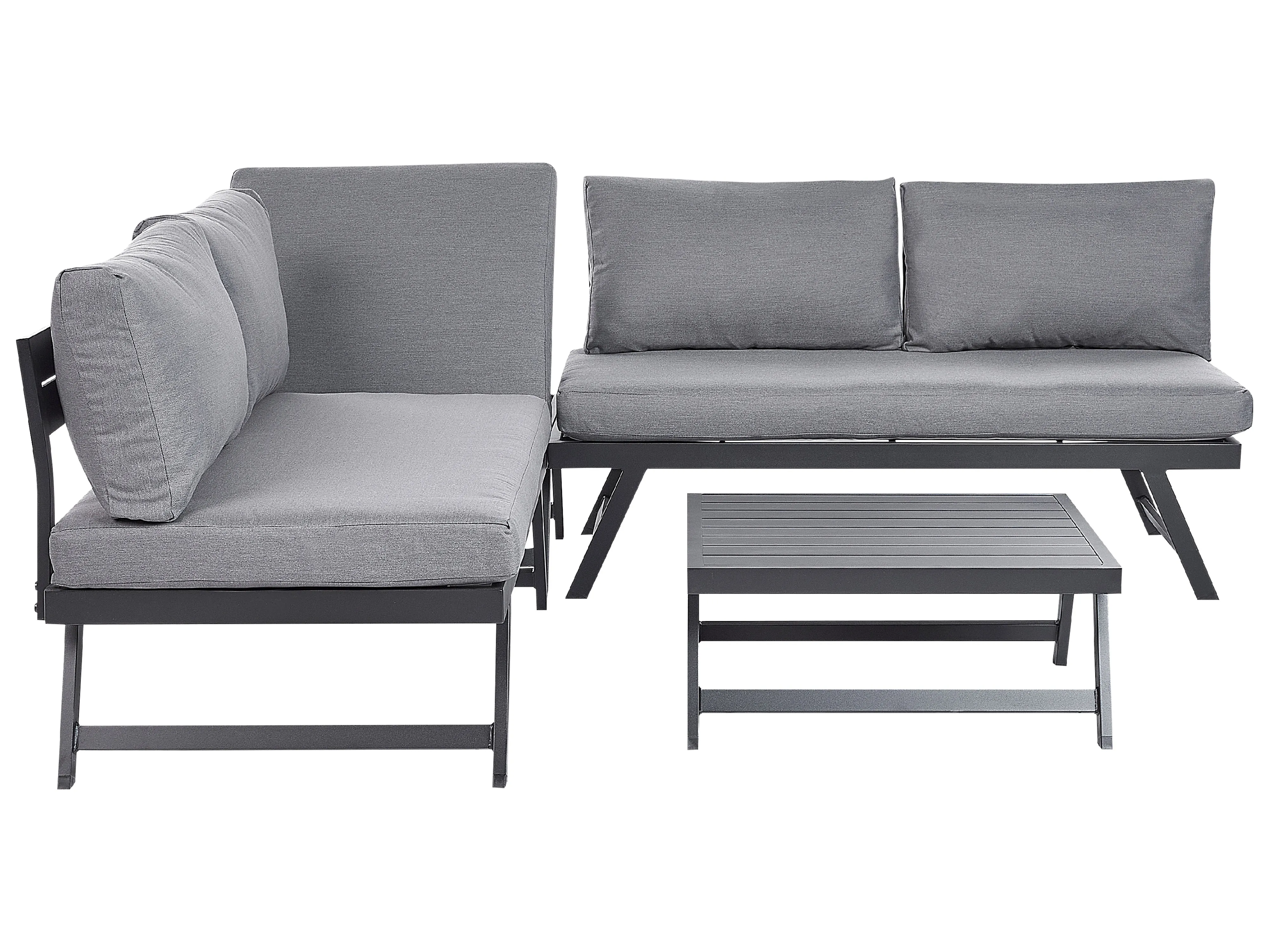 Tuin hoekloungeset met tafel 5-zits COCCORINO Metaal Grijs