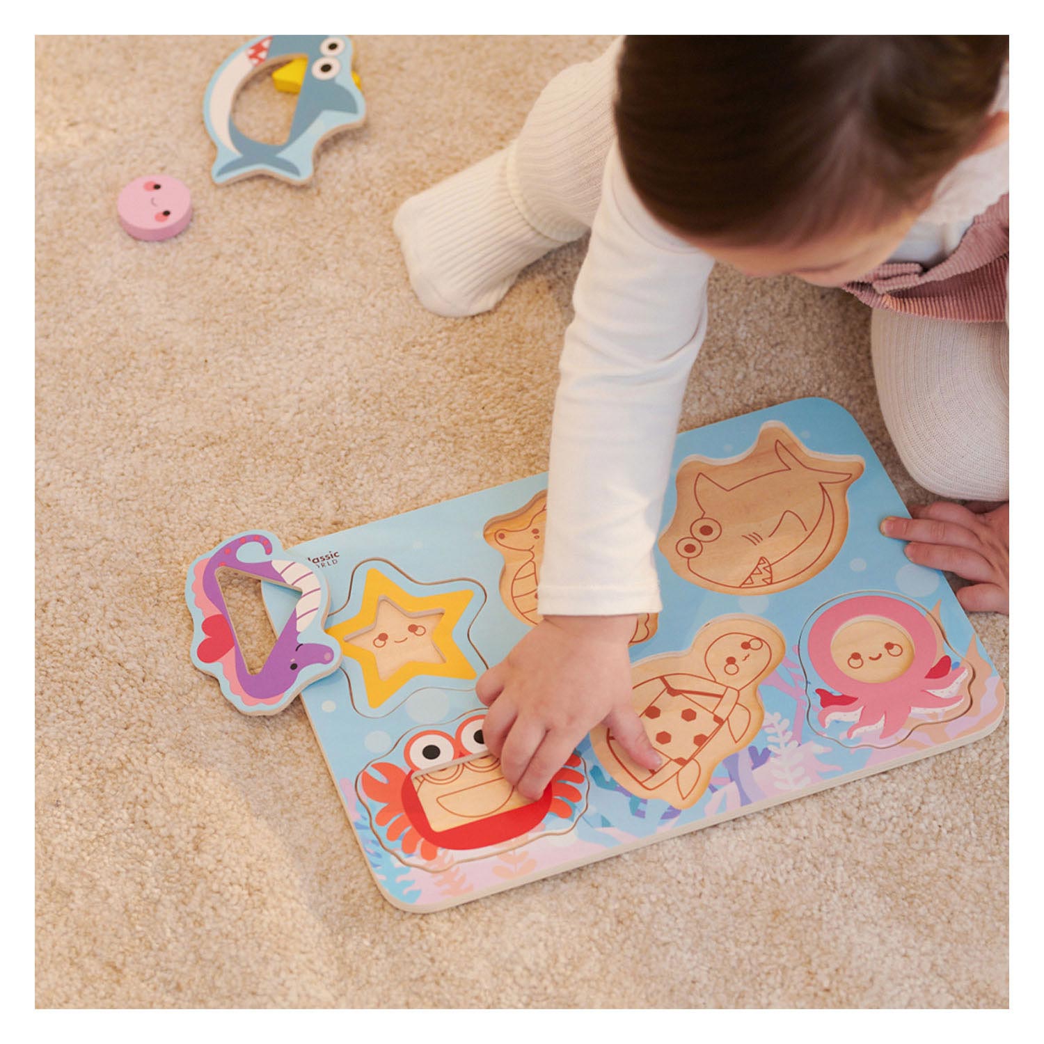 Classic World Houten Puzzel Oceaan Dieren, 13st.