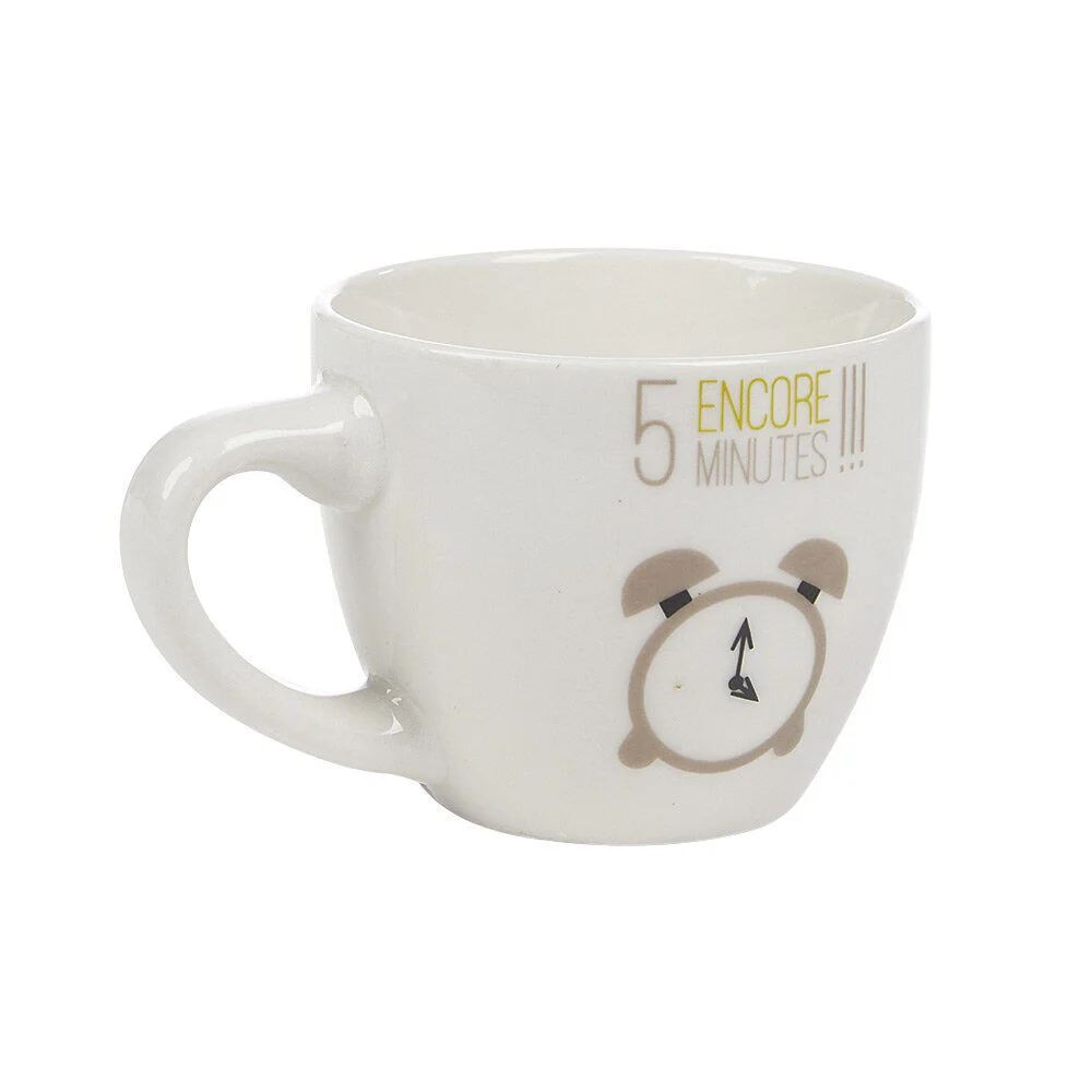 Tasse à expresso porcelaine blanc à motif réveil 9 cl