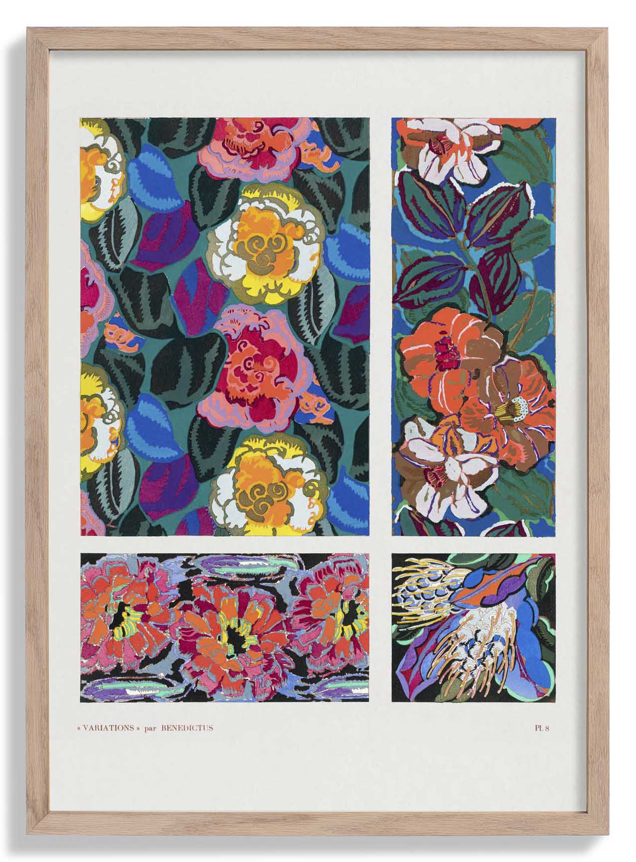 Vintage geometrische Blumenart -Deco -Muster, Variation 8 von Édouard Bénédictus
