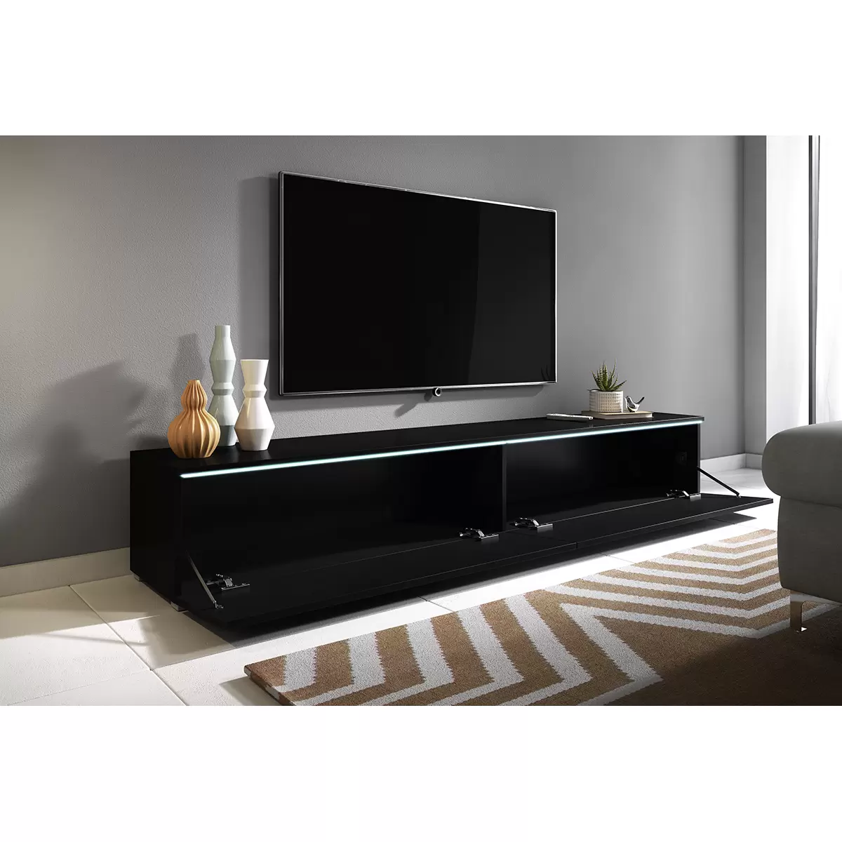 Lowboard Rijeka D180 Schwarz