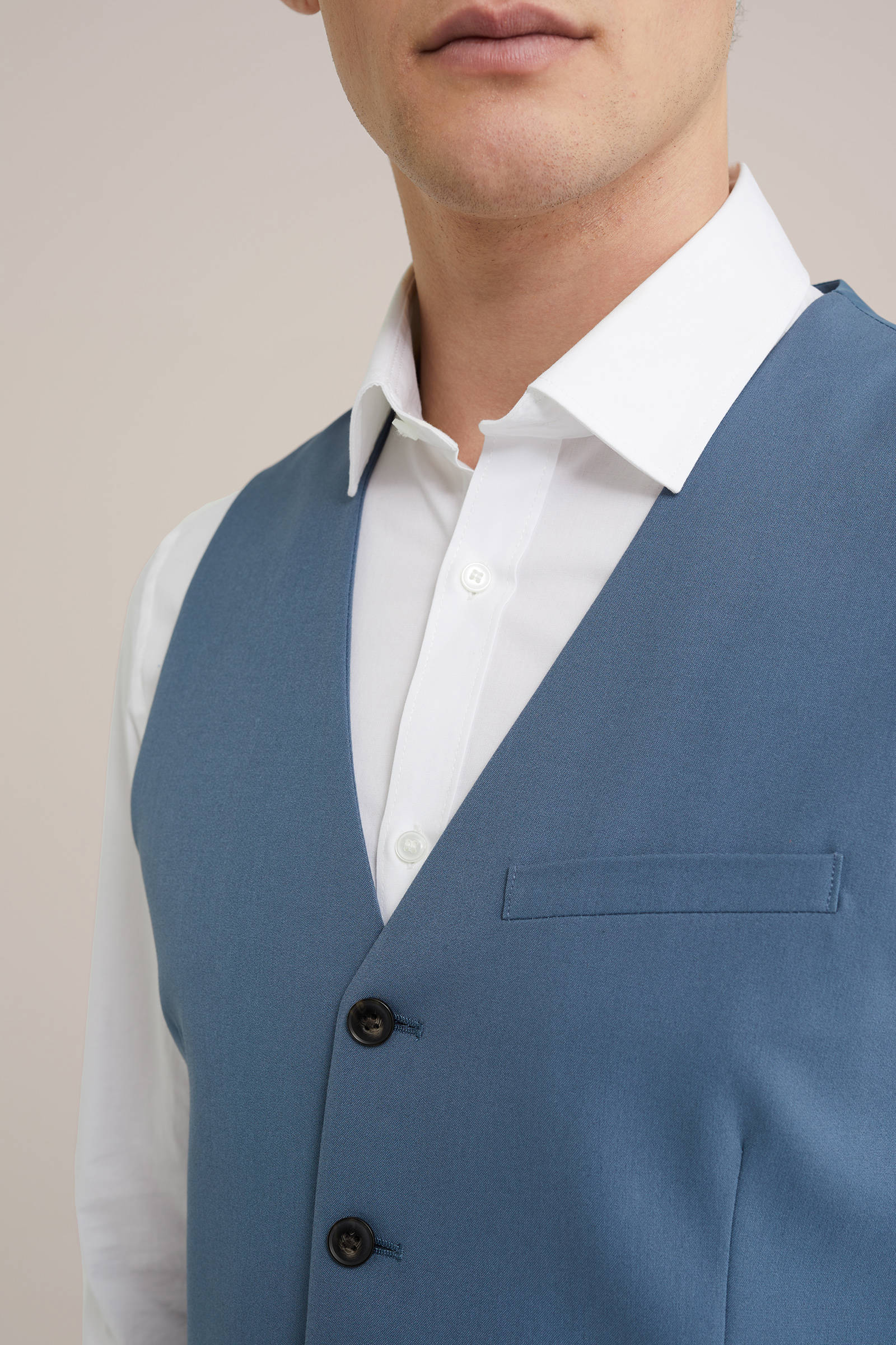 WE Fashion gilet van polyester Rural Blue