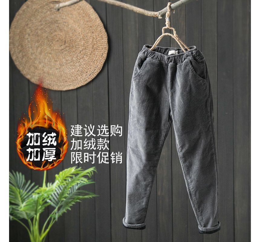 Shalala - Hoge taille effen corduroy broek
