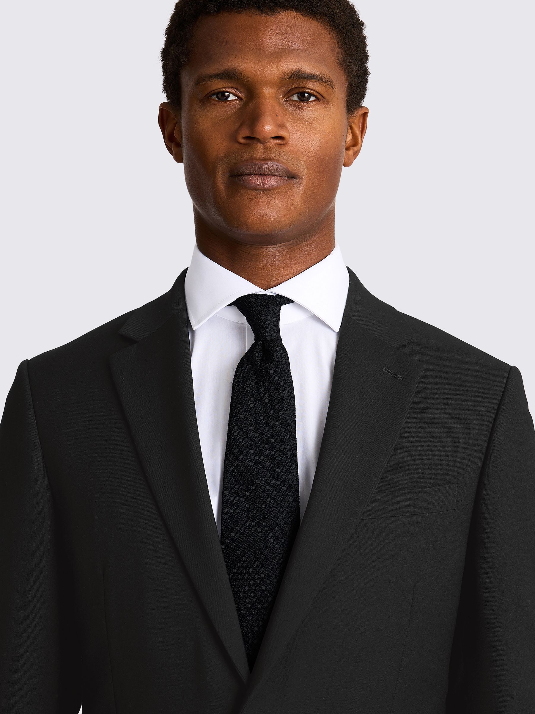 Zwart - MOSS Slim-fit stretchcolbert