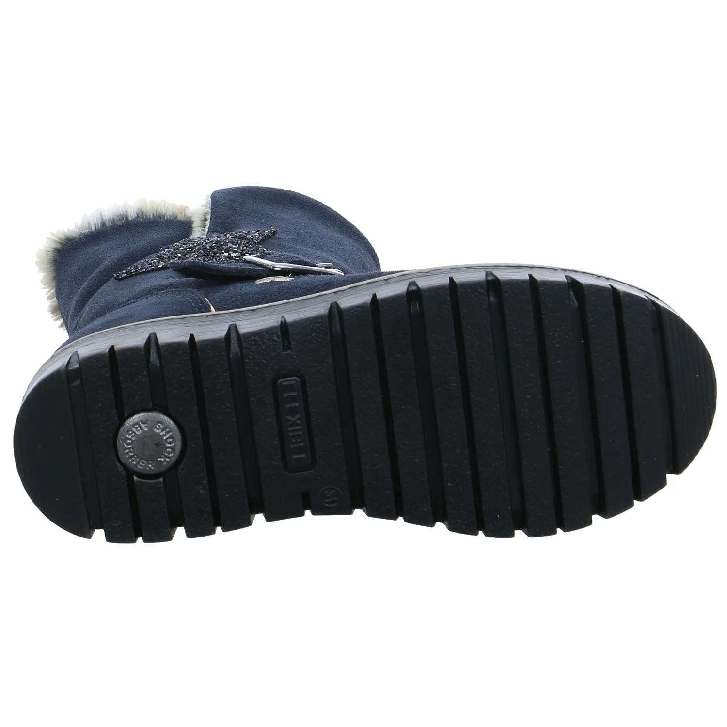 SCHUHENGEL Kleinkinder-Winterstiefel Dunkelblau Leder  Stiefelette