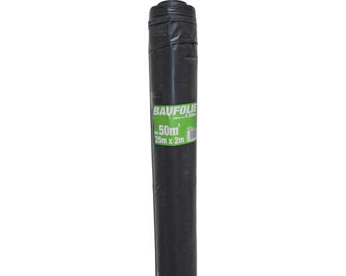 Bouwfolie LDPE 0,2 mm 25 x 2 m zwart rol = 50 m²