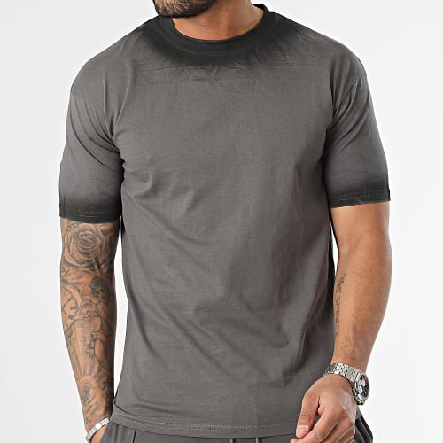 Ensemble Tee Shirt Et Short Jogging Gris Anthracite