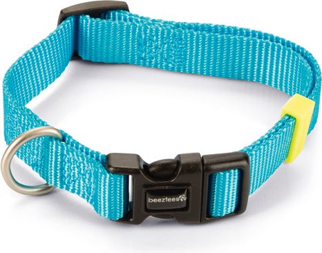 Beeztees hondenhalsband Uni lichtblauw 26-40 x 1,5 cm