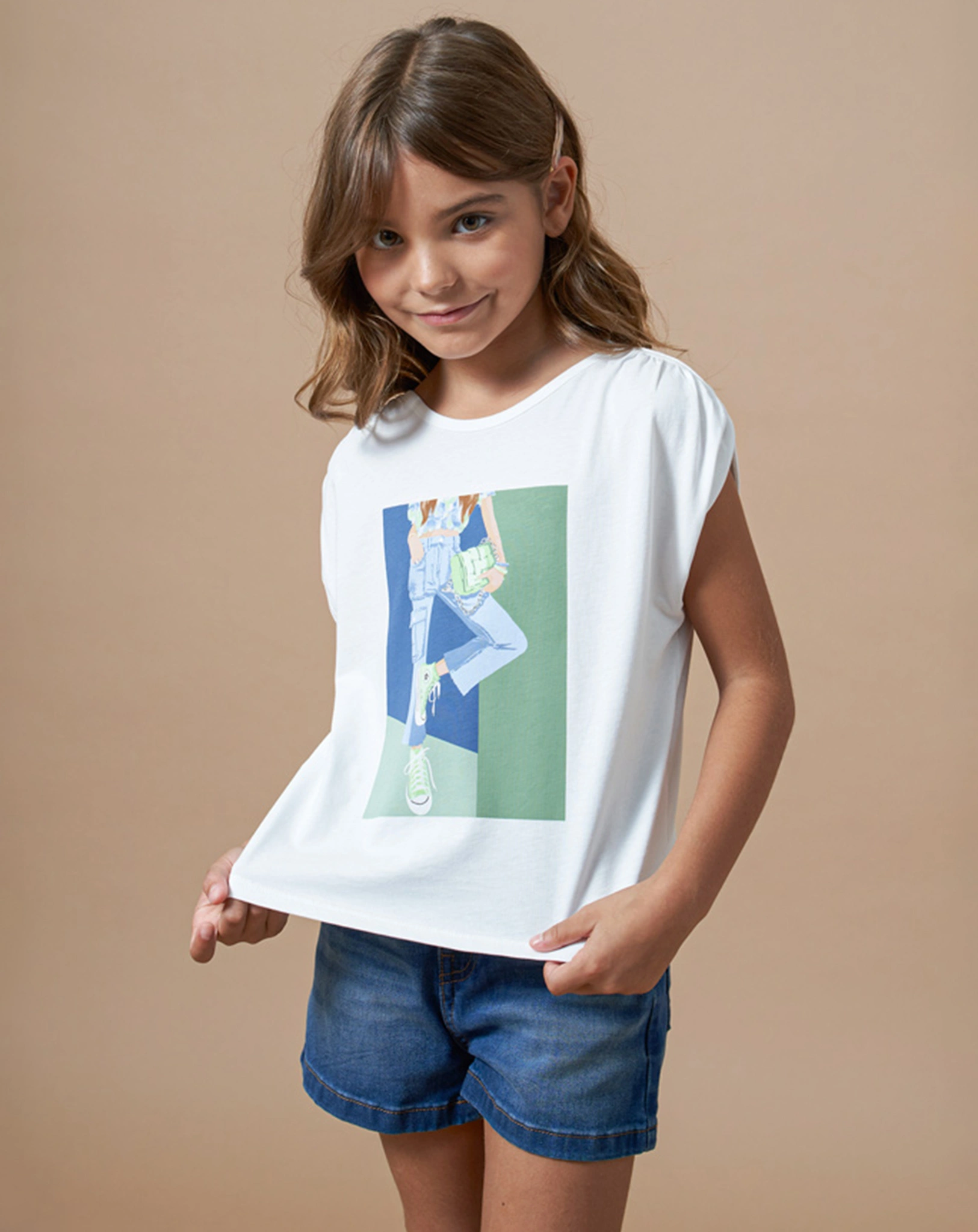 T-Shirt HOLLY GREEN ärmellos in weiß/minze