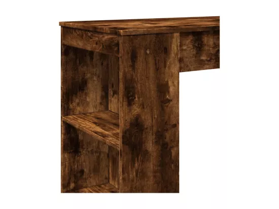 Table de bar avec étagères chêne fumé bois d'ingénierie