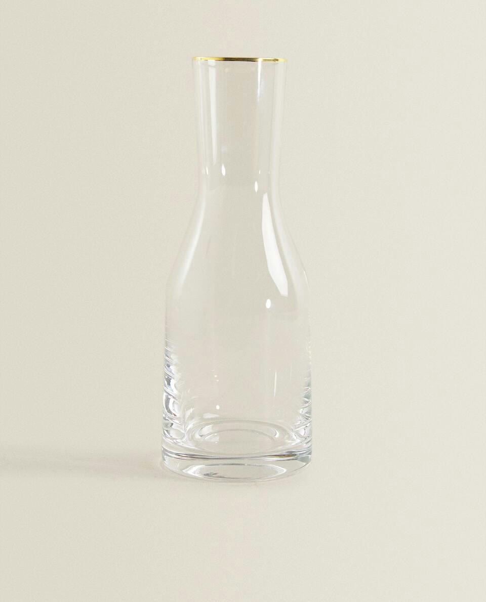 GARRAFA DE CRISTAL DA BÔNIA COM BORDA DOURADA