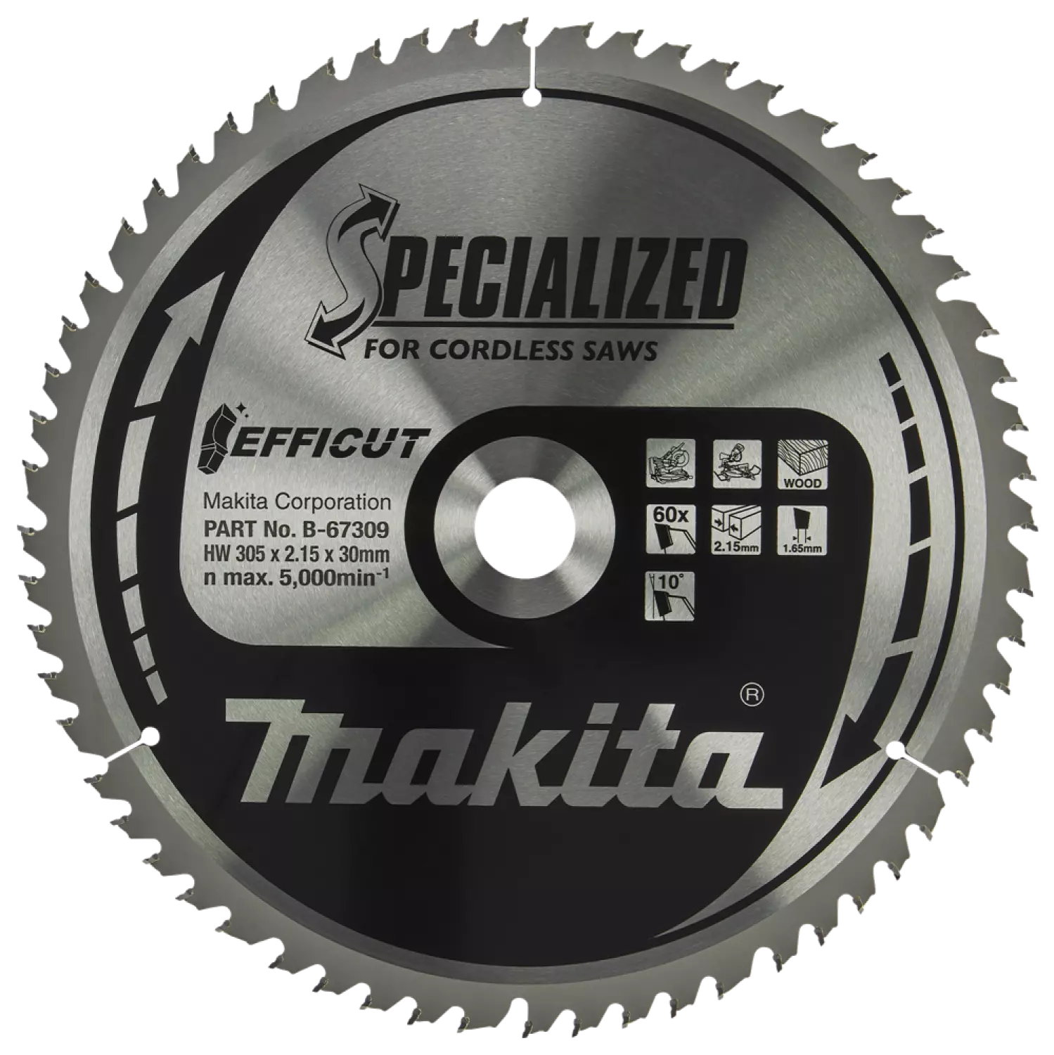 Makita B-67309 Efficut Afkortzaagblad Hout - 305x30x2,15mm 60T