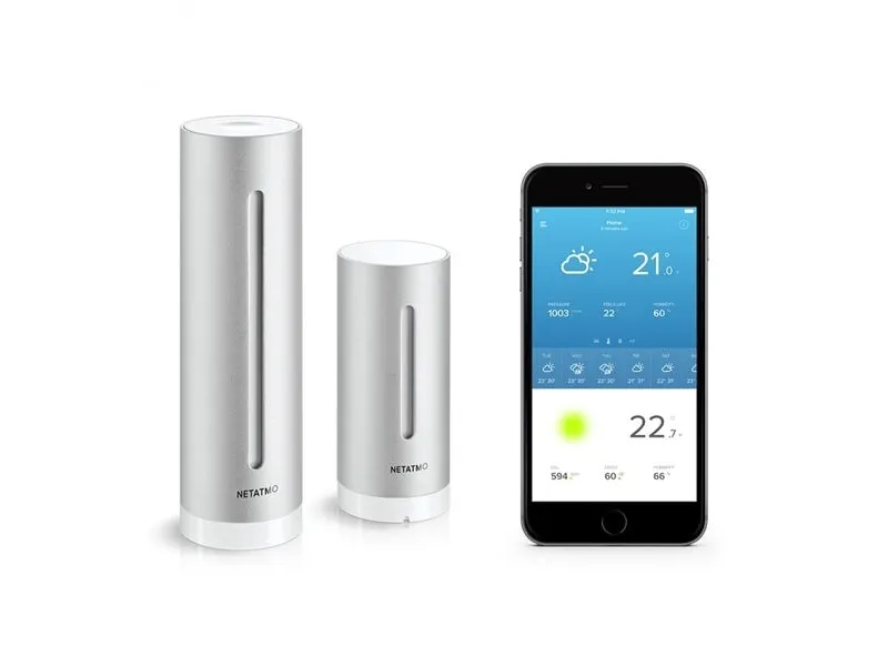 Netatmo NBU-NWS-NRG-EU Rain Pack - Vejrstation - trådløs - grå aluminium