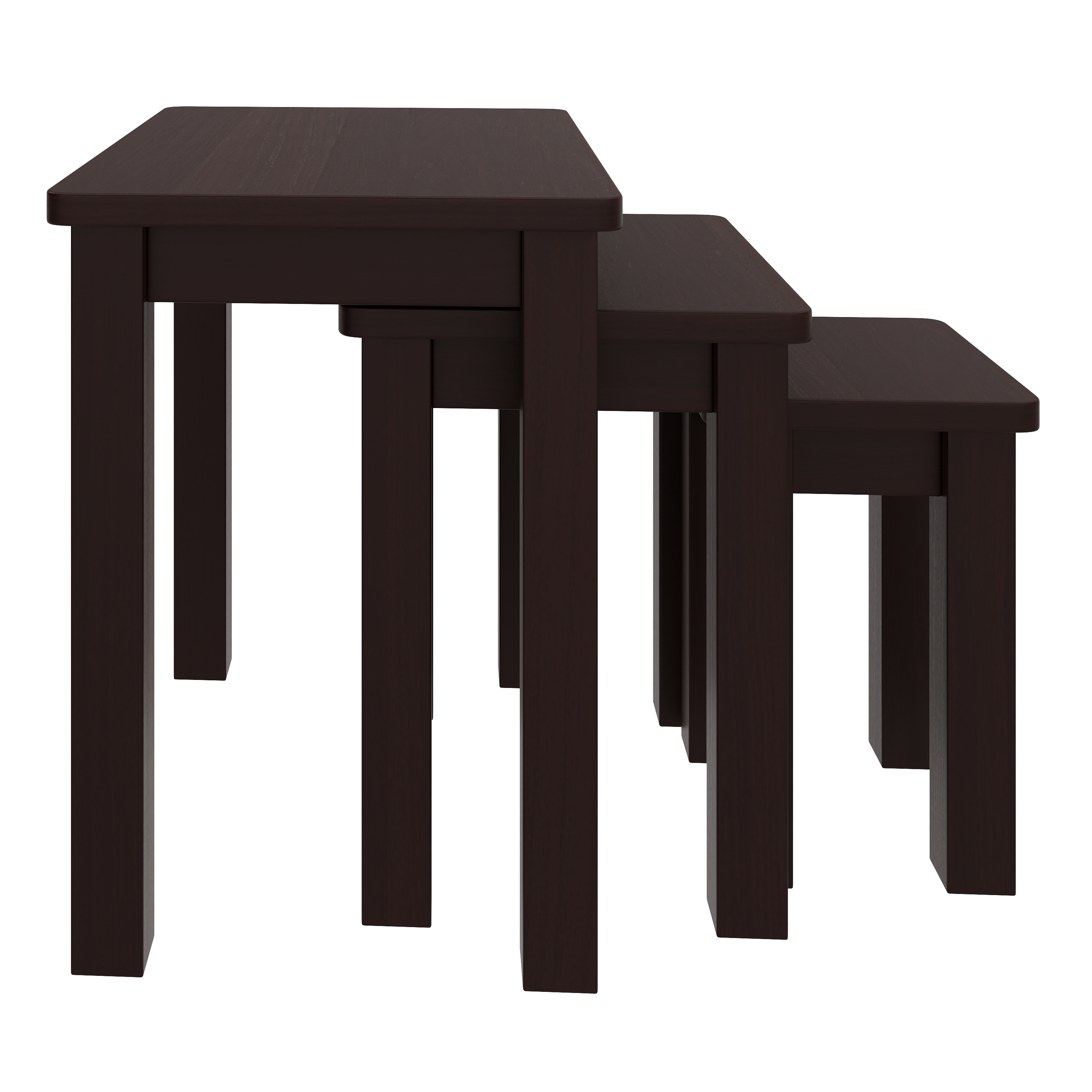 Beistelltisch Holz LUIGI 3-teilig dunkelbraun