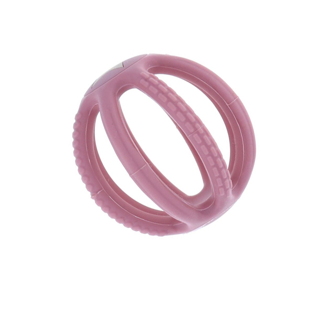 Hochet balle en silicone rose avec étoile Amande