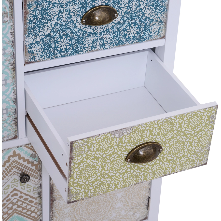 HOMCOM Anrichte im Shabby Chic Look bunt