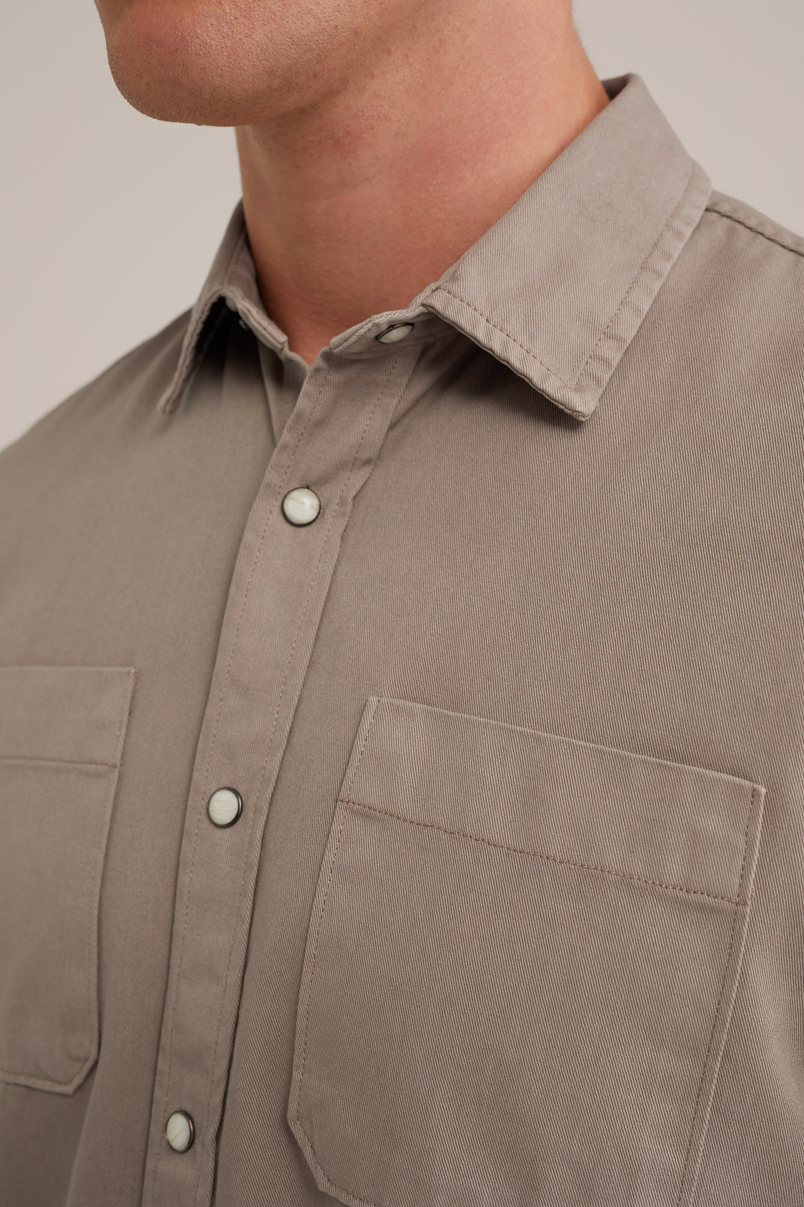 katoenen denim overhemd Blue Ridge Beige