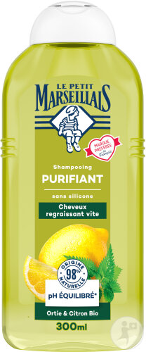 Le Petit Marseillais Shampoing Purifiant Ortie Et Citron Bio Flacon 300ml