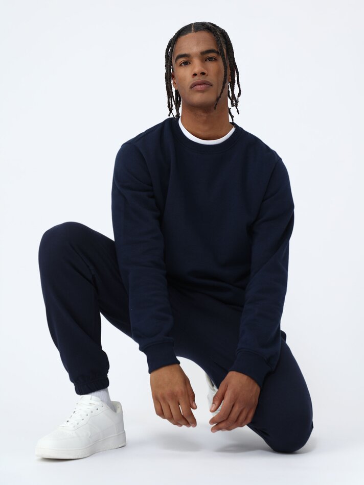 Calça jogger básica - Azul-marinho