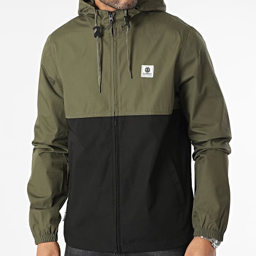 Veste Zippée Capuche Alder Light 2 Tones Vert Kaki Noir