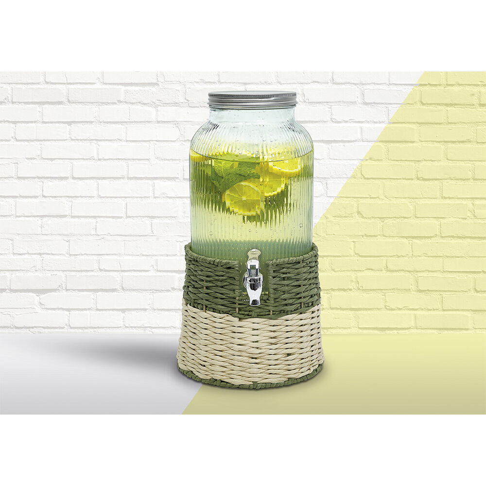 Distributeur de boisson verre 5,5L avec support - Ø22,5xH42,5cm