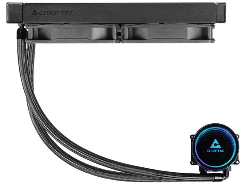 Chieftec Wasserkühlung Iceberg 240 DARK All-In-One CPU-Kühler mit Infinity-Mirror ARGB Kühlblock