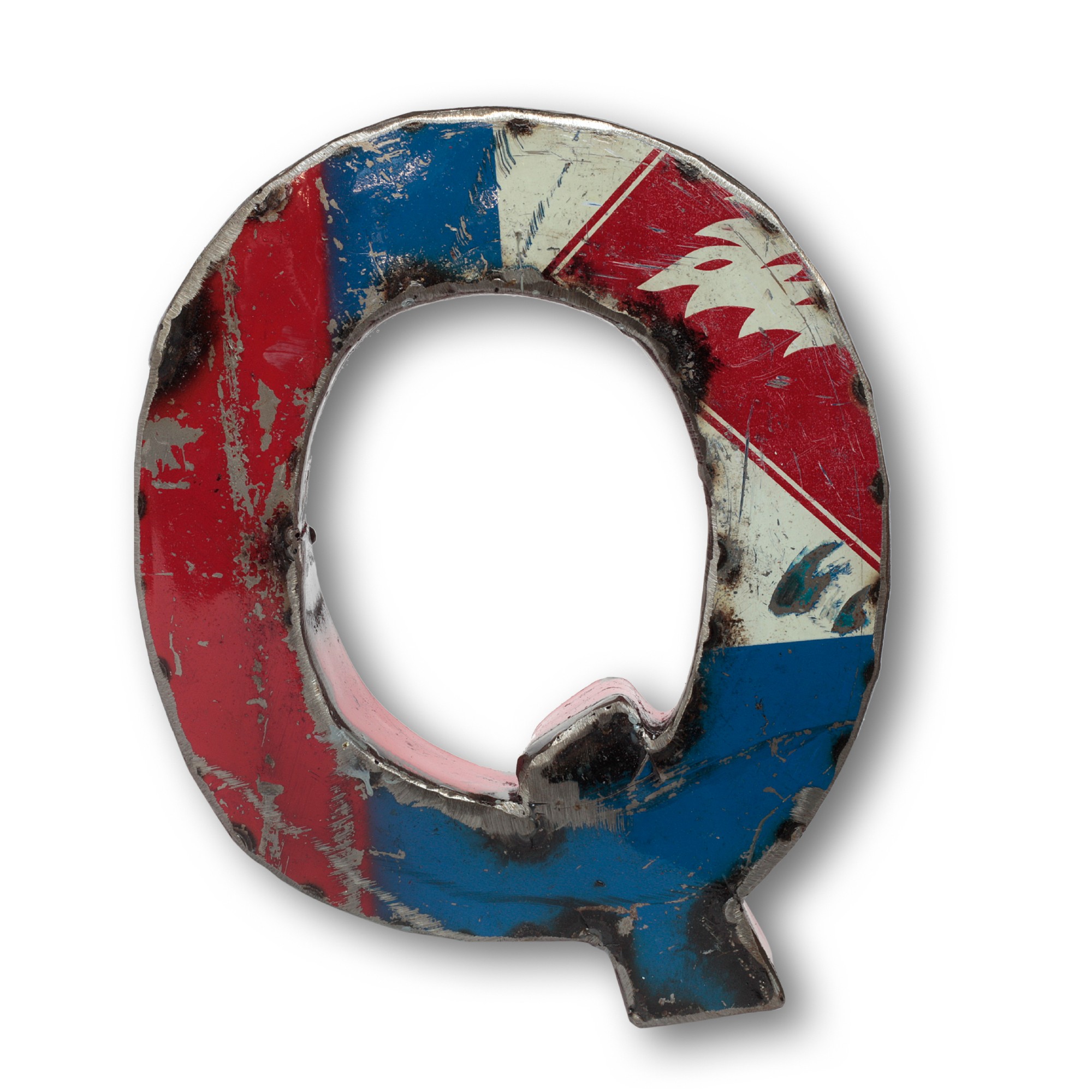 Metallbuchstabe 'Q', multicolor, T 18 cm, B 20 cm, H 4 cm von fischer's lagerhaus