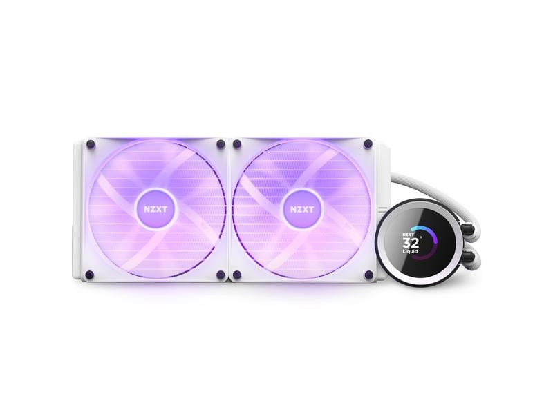 NZXT Wasserkühlung Kraken 280 RGB Weiss Wasserkühler für Intel und AMD Prozessorsockel mit LCD-Anzeige und RGB-Lüftern