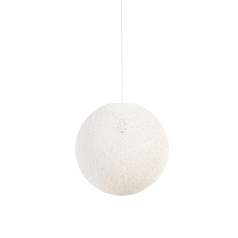 Landelijke hanglamp wit bol 45cm - Corda