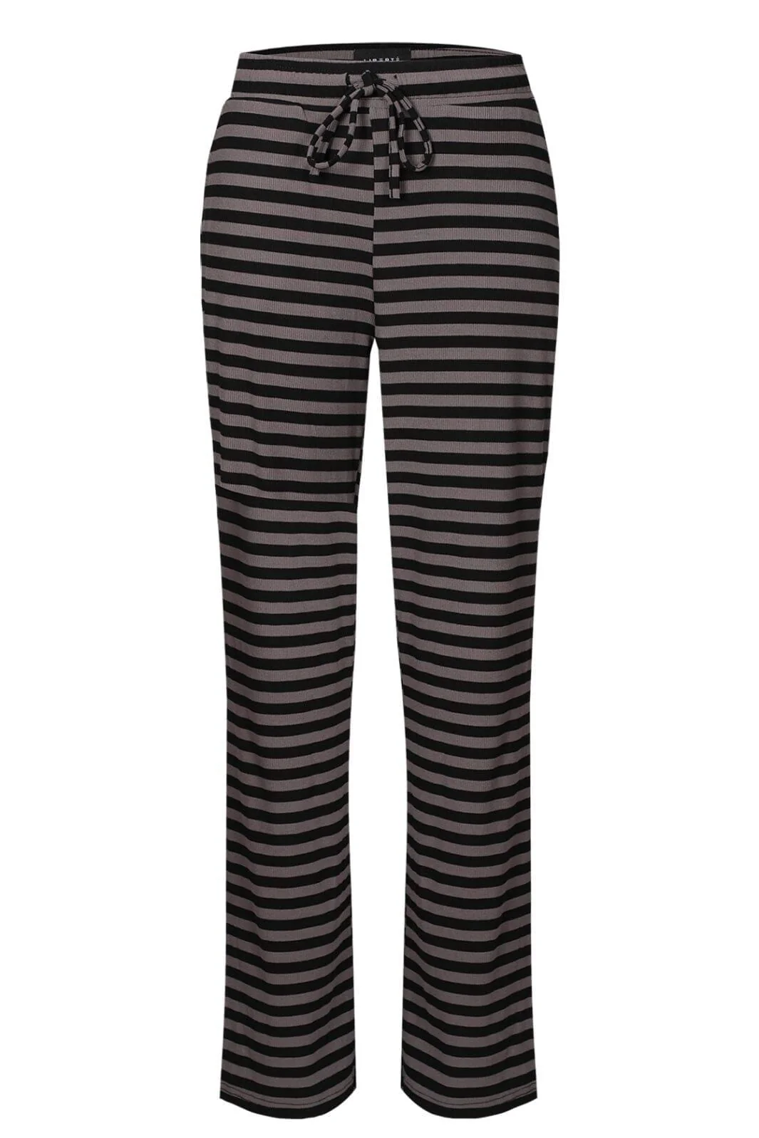Liberte Natalia-Straight-Pants black dark grey stripe