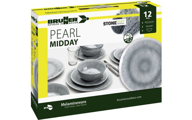 Brunner Midday Pearl Melamin Geschirr-Set 12-tlg.